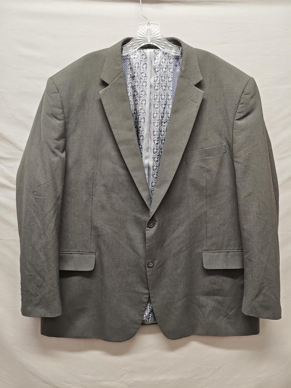 Pierre Noir Blazer Mens 44 Long Gray 2 Button Jacket Sport Coat Notch Lapel